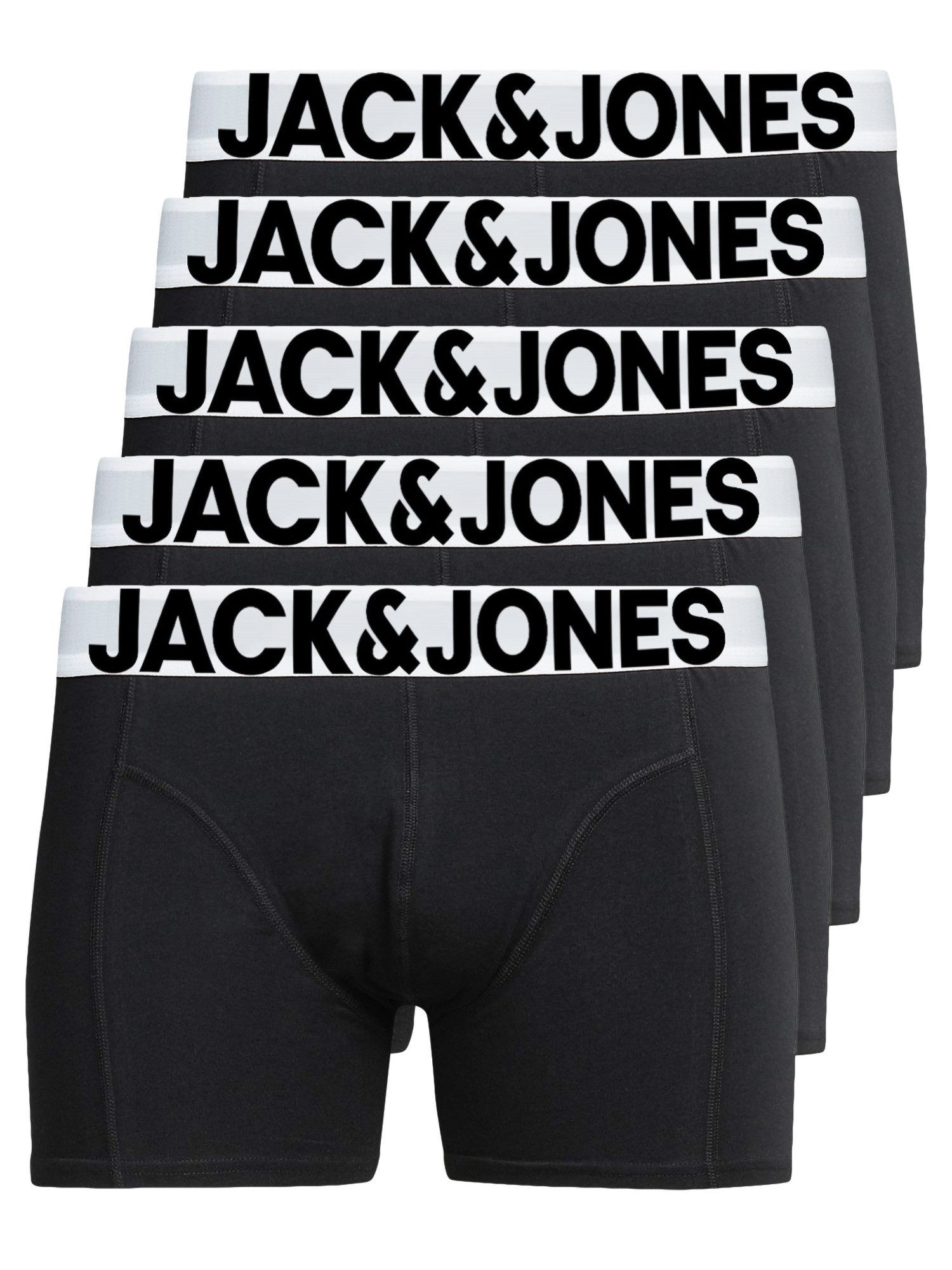 Jack & Jones Boxershorts Solid (5-St., 5er Pack) gute Passform durch elastische Baumwollqualität