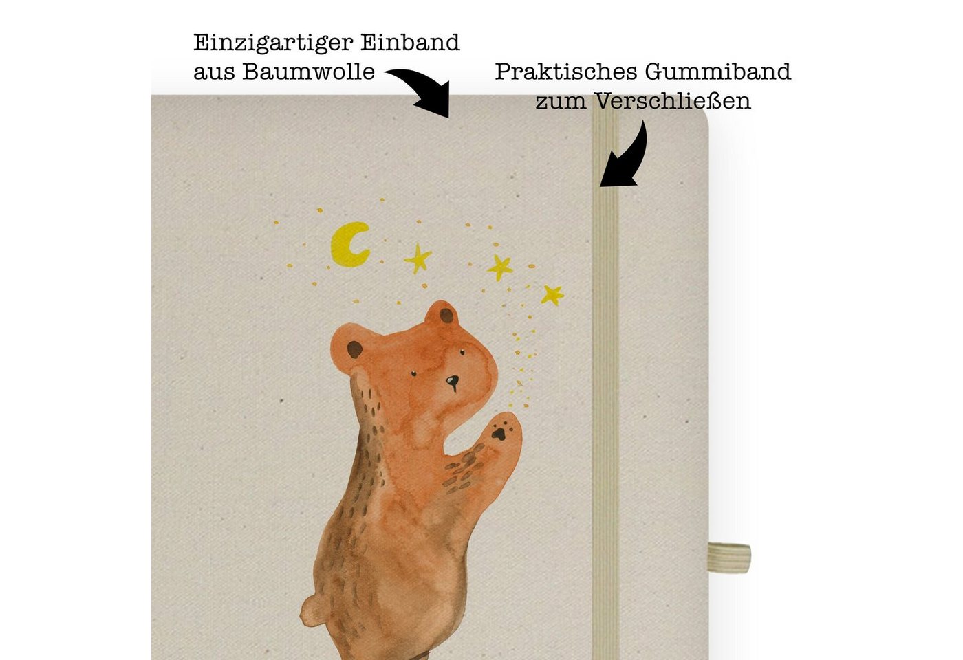 Thumbnail - Mr. & Mrs. Panda Notizbuch Verliebter Bär - Transparent - Geschenk, A4 Notizbuch Punkte, DIN A4 Mr. & Mrs. Panda, Premiu...
