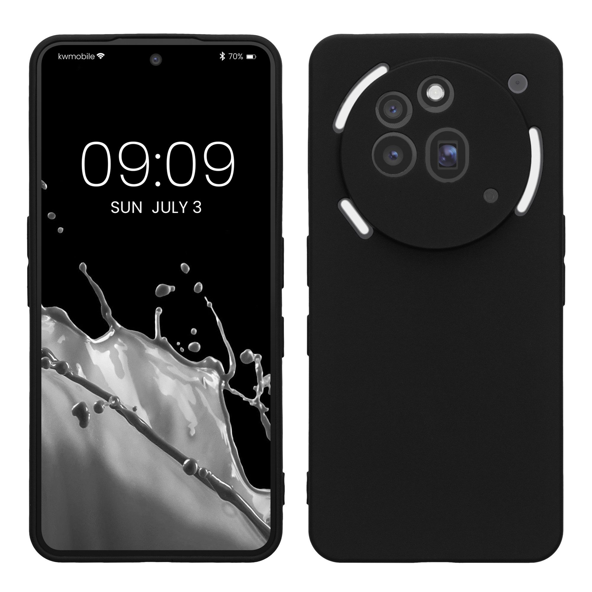 kwmobile Handyhülle Hülle für Nothing Phone 3a Pro, Backcover Silikon - Soft Handyhülle - Handy Case in Schwarz matt