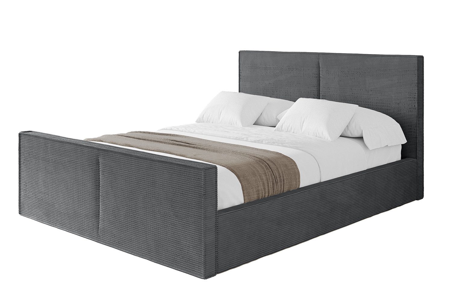 ALTDECOR Polsterbett EMMI-Z (Polsterbett mit Bettkasten und Lattenrost, Boxbett mit Matratze), Doppelbett mit Stauraum, Bett mit Kopfteil