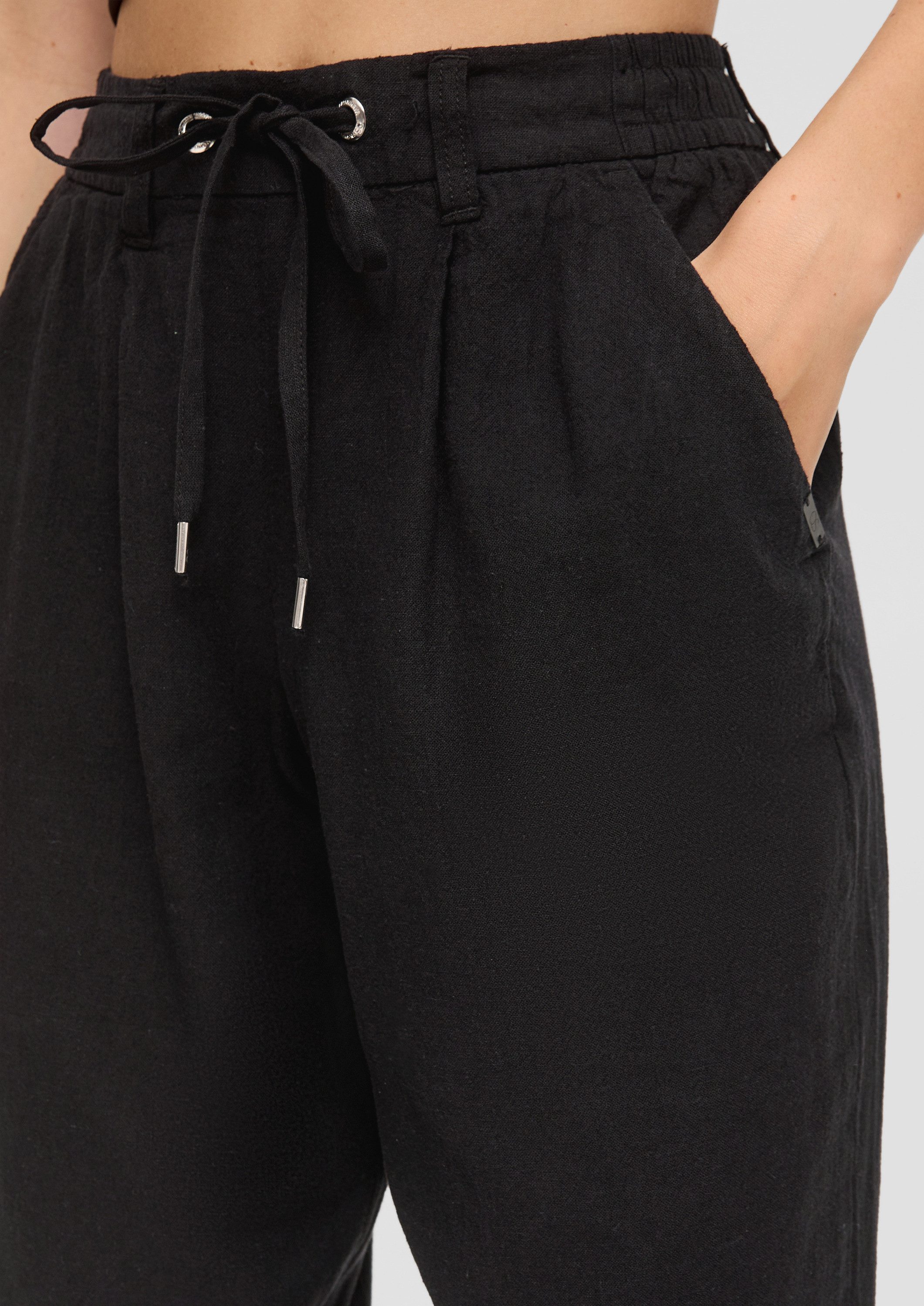 QS Chinos Hose Regular: Hose aus Leinenmix