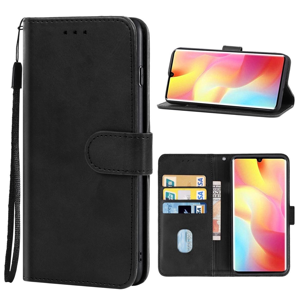 König Design Handyhülle Xiaomi Mi Note 10 Lite, Schutzhülle Schutztasche Case Cover Etuis Wallet Klapptasche Bookstyle