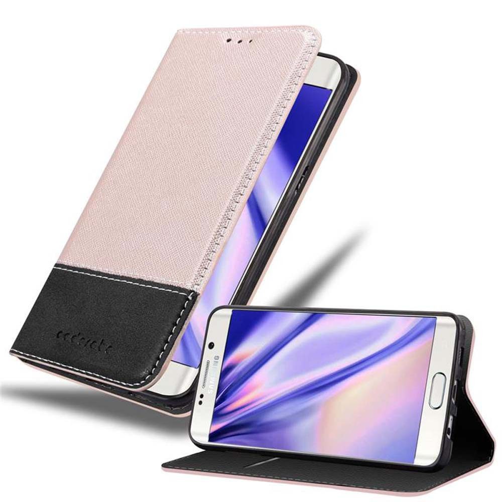 Cadorabo Handyhülle für Samsung Galaxy S6 EDGE PLUS Hülle Samsung Galaxy S6 EDGE PLUS, Klappbare Handy Schutzhülle - Hülle - mit Standfunktion und Kartenfach