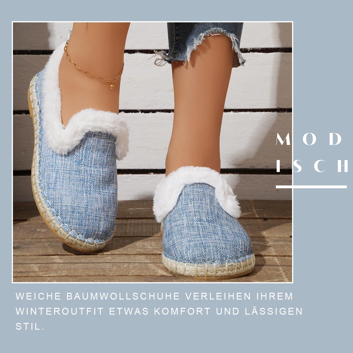 Durable Shoes Bequem Mokassin Winter Warm Daisred Damen-Flats