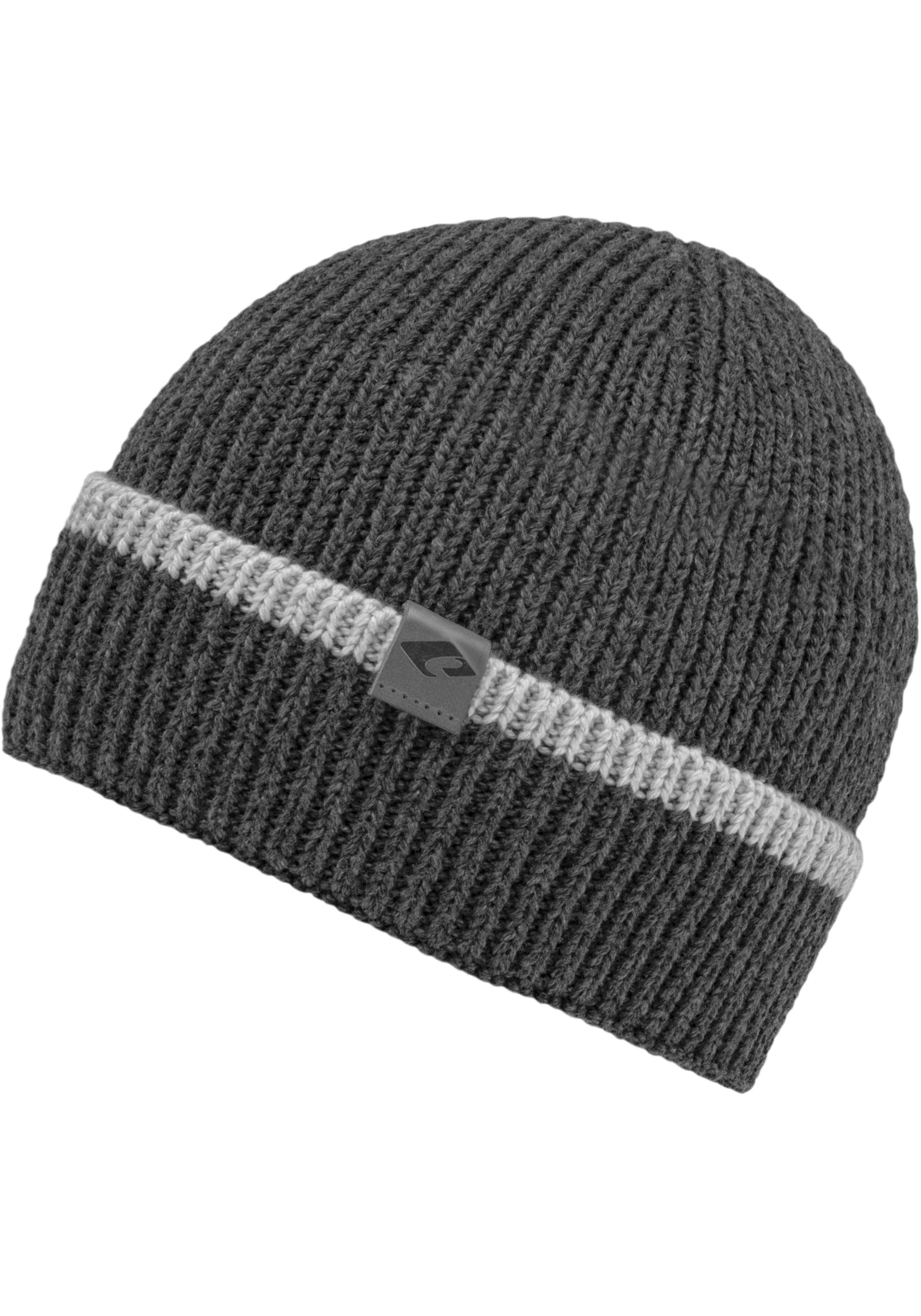 Kontrastfarbener Pascal Hat chillouts dark Strickmütze Rand grey