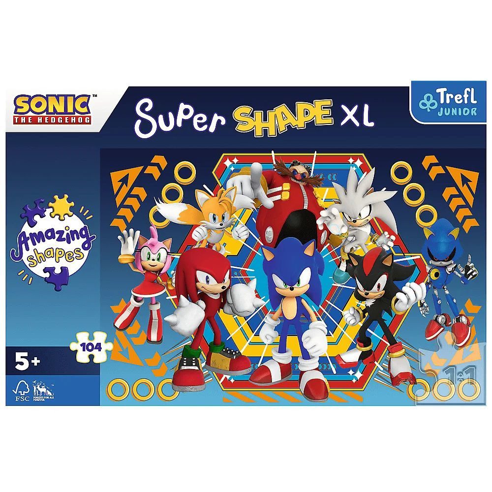 Sonic Puzzle Sonic Puzzle Super Shape XL 104 Teile Perfekt für junge Abenteurer, Puzzleteile