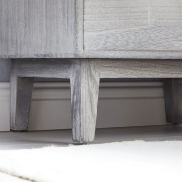 CARO-Möbel Kommode SEETA, Kommode mit 4 Schubladen und Wiener Geflecht Holz lackiert in grau Boh