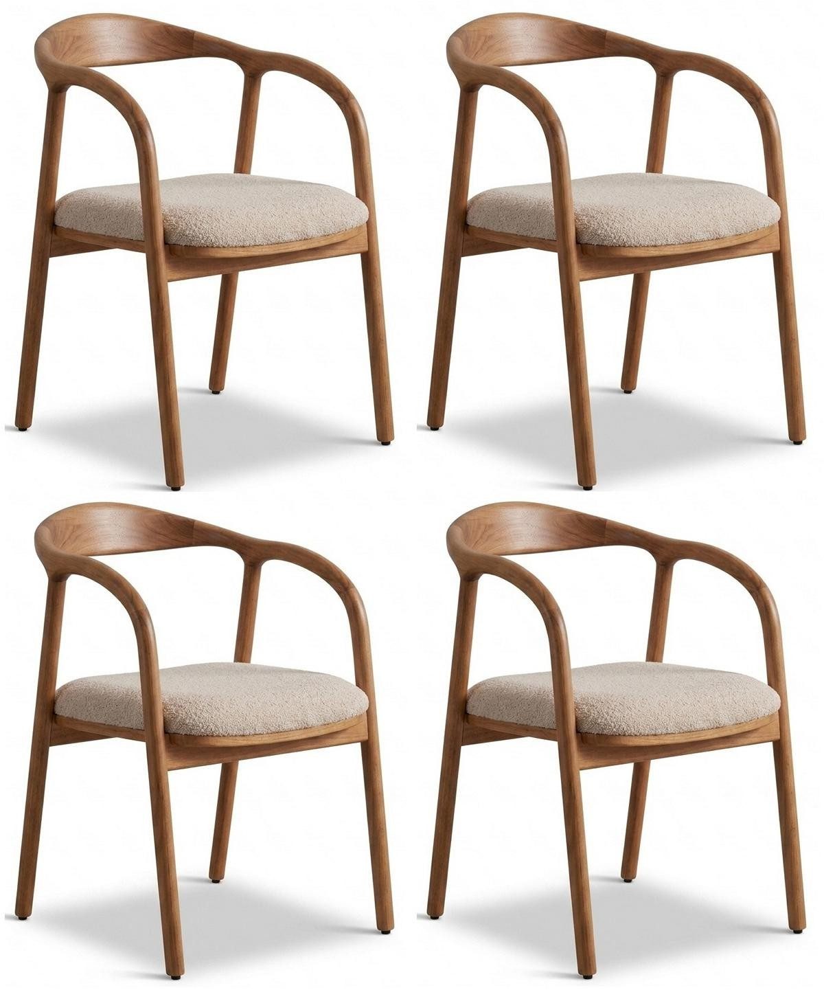 Xlmoebel Esszimmerstuhl Stühle Stil modern braun bequem kompakt Esszimmer praktisch Textil (4er-Set, 4 St)