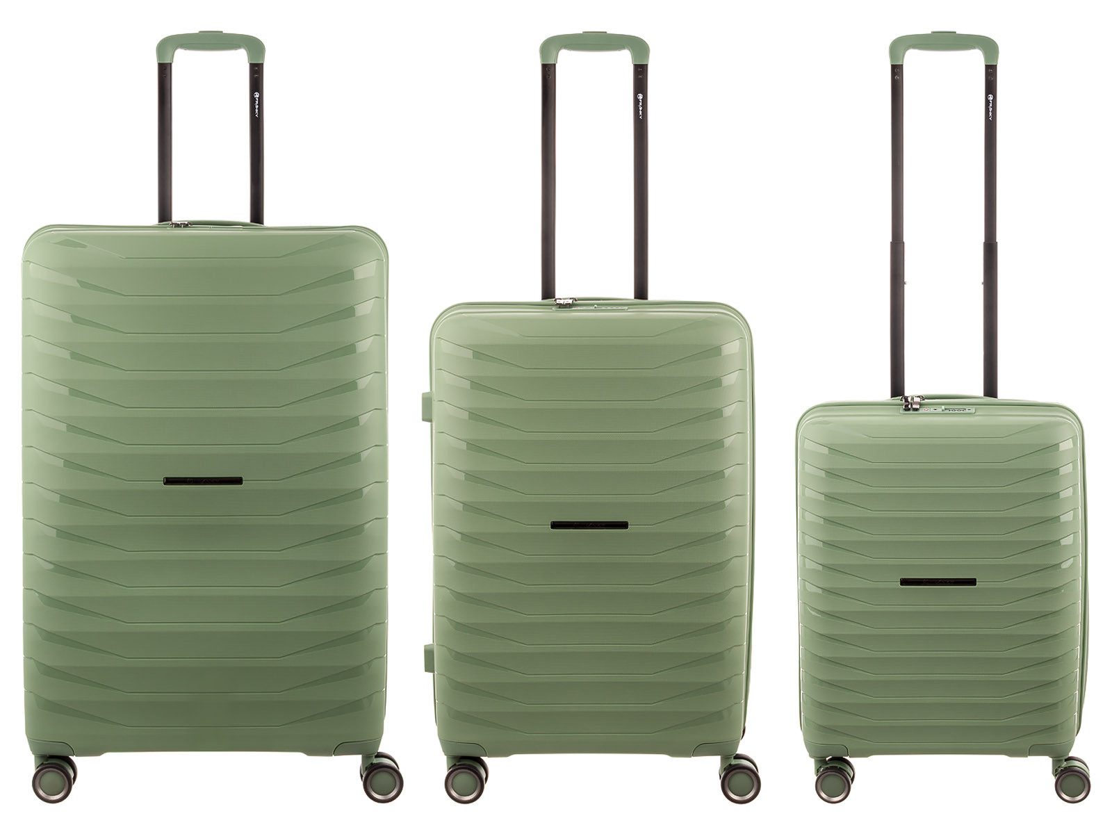 Franky Kofferset Koffer 3er Set PP15-DF Spinner Gr. S/M/L, 4 Rollen, (SET, 1 tlg., 1), Dehnfalte