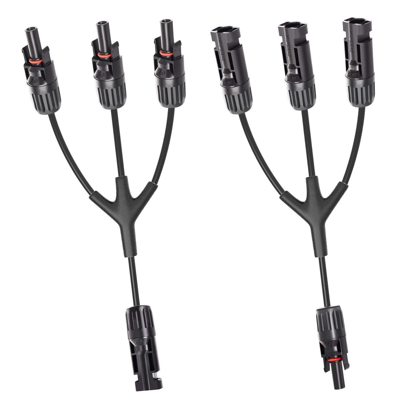 PFCTART Wechselrichter MC4 Solarverteiler Set 1 zu 2/3/4 – für PV-Anlagen, (Schnellanschluss ohne Werkzeug – ideal für Solarpanel-Systeme), IP67 wasserdicht & UL94 V-0 flammhemmend – sicher & robust