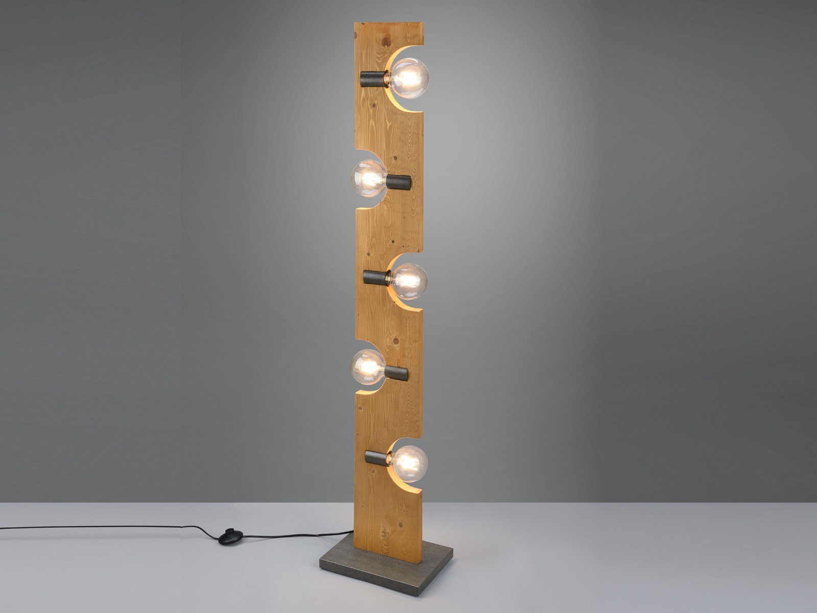 LED Stehlampe, moderne 143cm wechselbar, LED für schmal Holz-lampe Warmweiß, Höhe ausgefallene dimmbar, meineWunschleuchte Dimmfunktion, Ecke