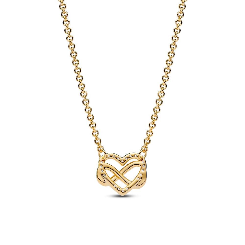Pandora Kette mit Anhänger Halskette Sparkling Inifinity Heart für Damen von PANDORA
