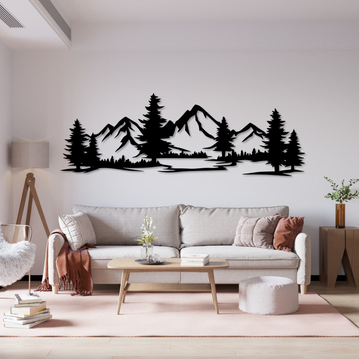 EYOKA Wanddekoobjekt 3D Wandbild aus Holz Wanddeko Moderne Holzkunst 6mm stark (6mm), Wandbild für Wohnzimmer Schlafzimmer Büro mit Doppelseitigem Klebeband