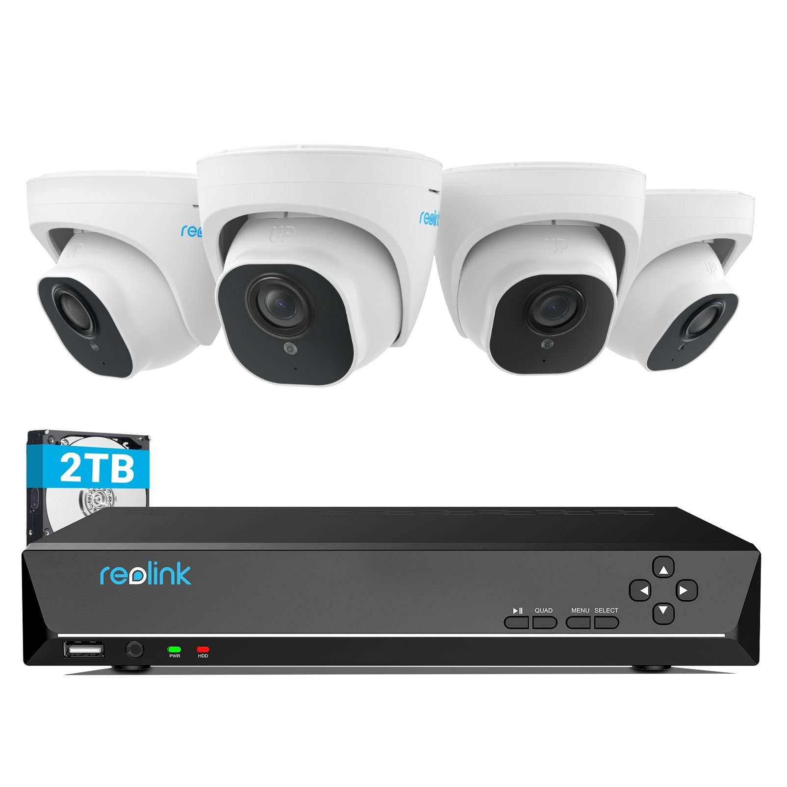 Reolink RLK8-820D4-A 4K PoE Überwachungskamera (Set, 8 Kanal,24/7Aufnahme)