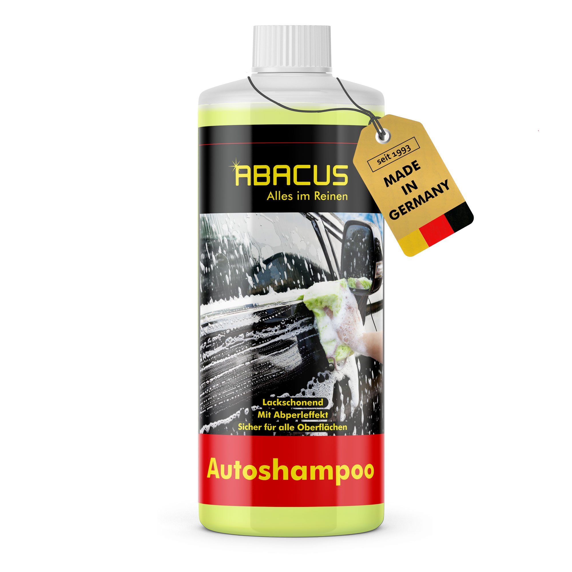 ABACUS Autoshampoo KFZ-Shampoo Auto Lack, Fett Öle weiteren, (Geeignet Lackschonend) und für wirksam Chrom Handwäsche vielem so Gummi, Kunststoffe, und [- wie gegen Autoshampoo Sehr Insekten