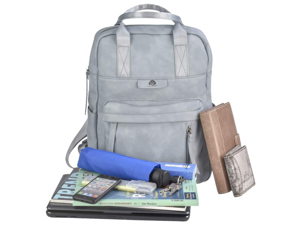 Greenburry Notebookfach, Damenrucksack Tagesrucksack, ice TONI 30x40cm Daypack mit Dasch, Mad'l Freizeitrucksack