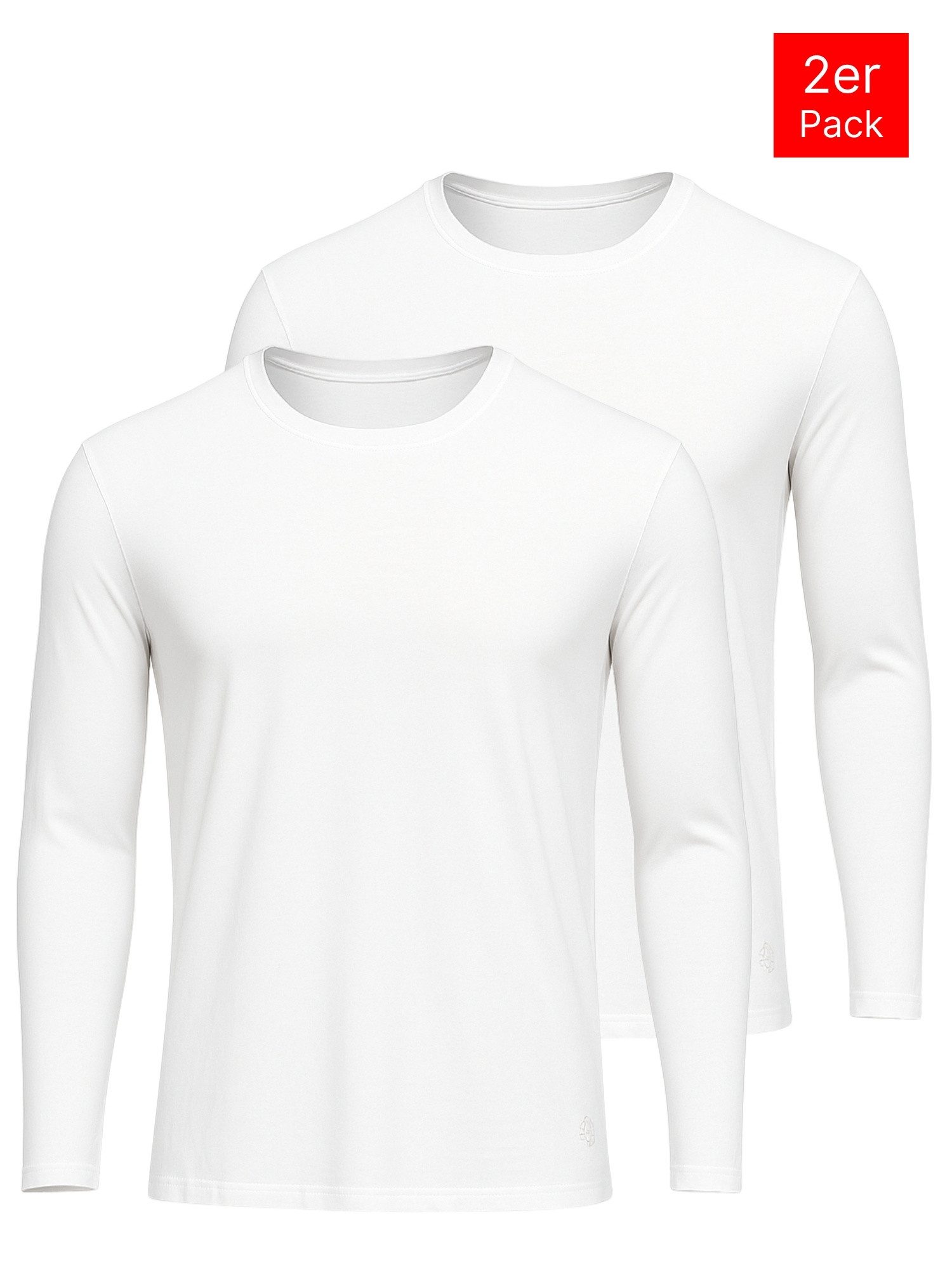 Tazzio Rundhalspullover Langarmshirt E108 (Packung, 2-tlg., 2er-Pack) Langarm, Rundhalsausschnitt, unifarben
