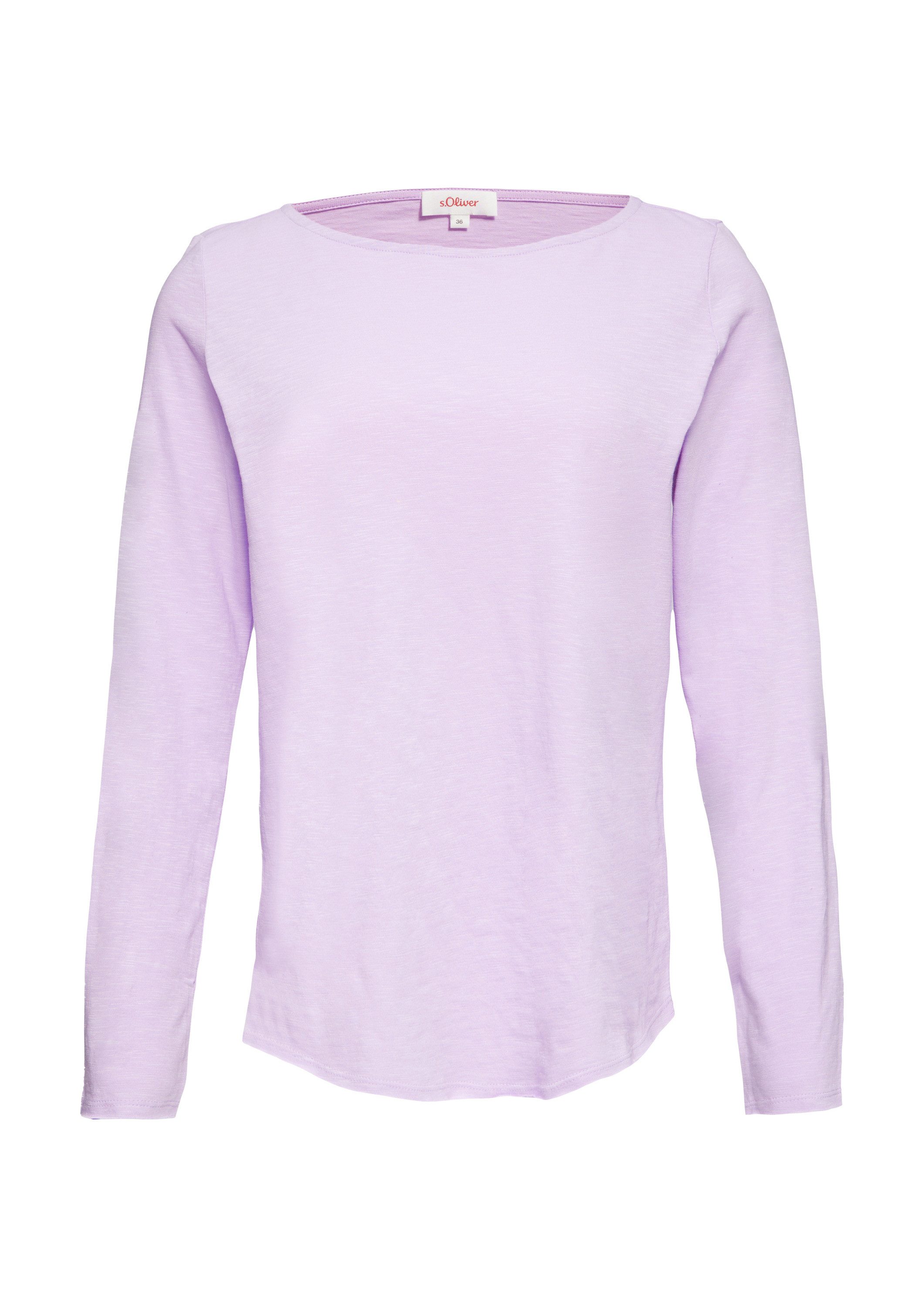 s.Oliver Langarmshirt T-Shirt Longsleeve mit Flammgarnstruktur und U-Boot-A günstig online kaufen