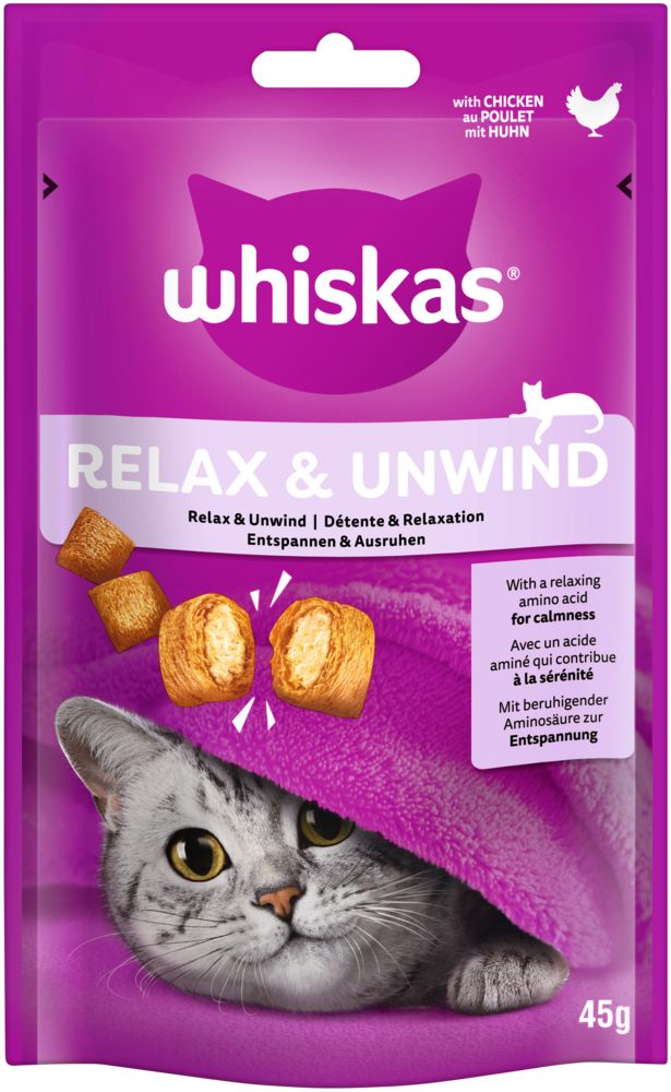 Whiskas WHISKAS® Portionsbeutel Relax & Unwind mit Huhn 45g, für: Katze