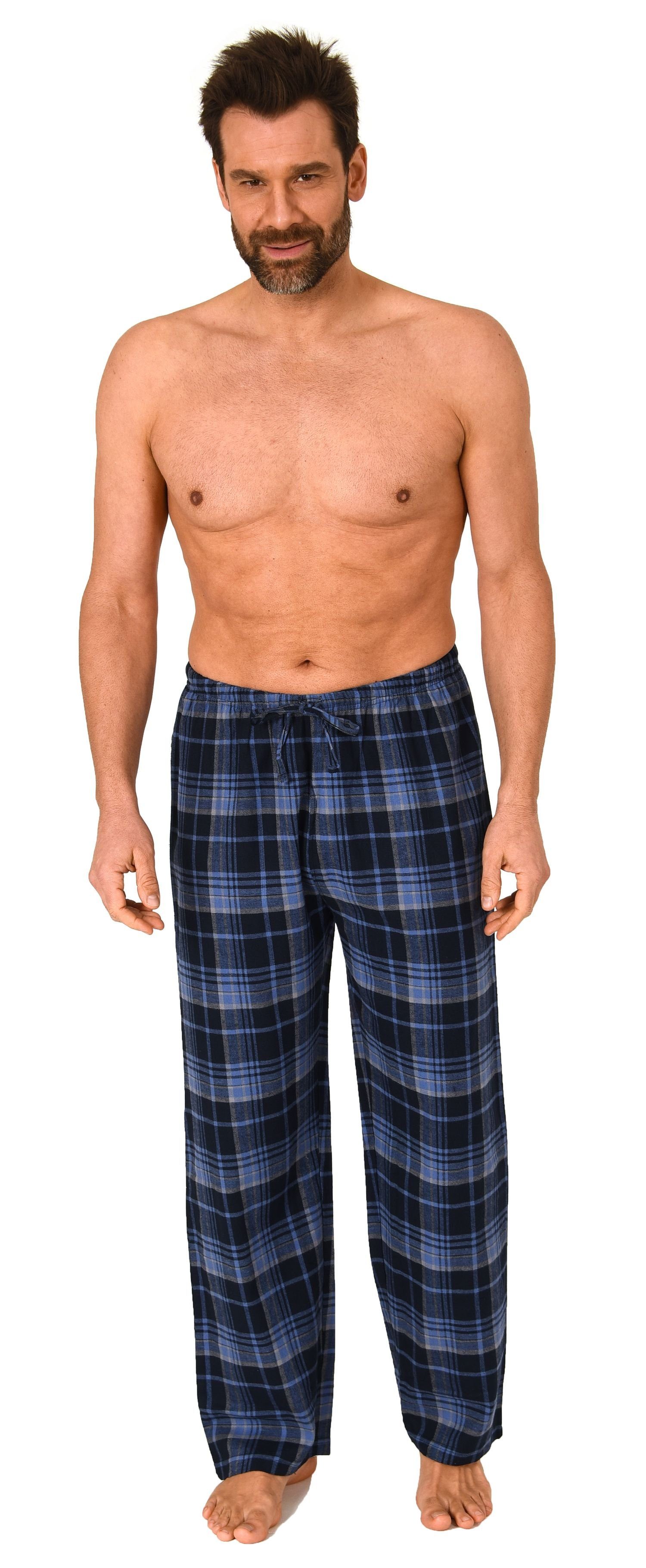 Normann Pyjama Herren Flanell Schlafanzug Hose in Karo-Optik günstig online kaufen