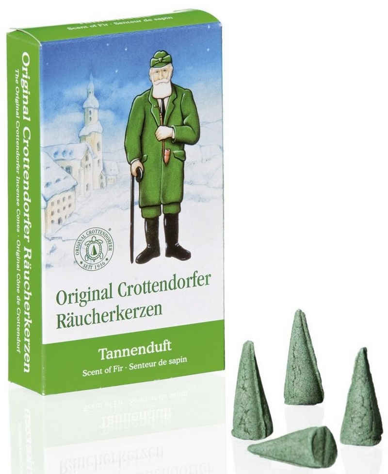 Crottendorfer Ablageelement Crottendorfer 1002 Räucherkerze Tannenduft Pack mit 24 Kerzen