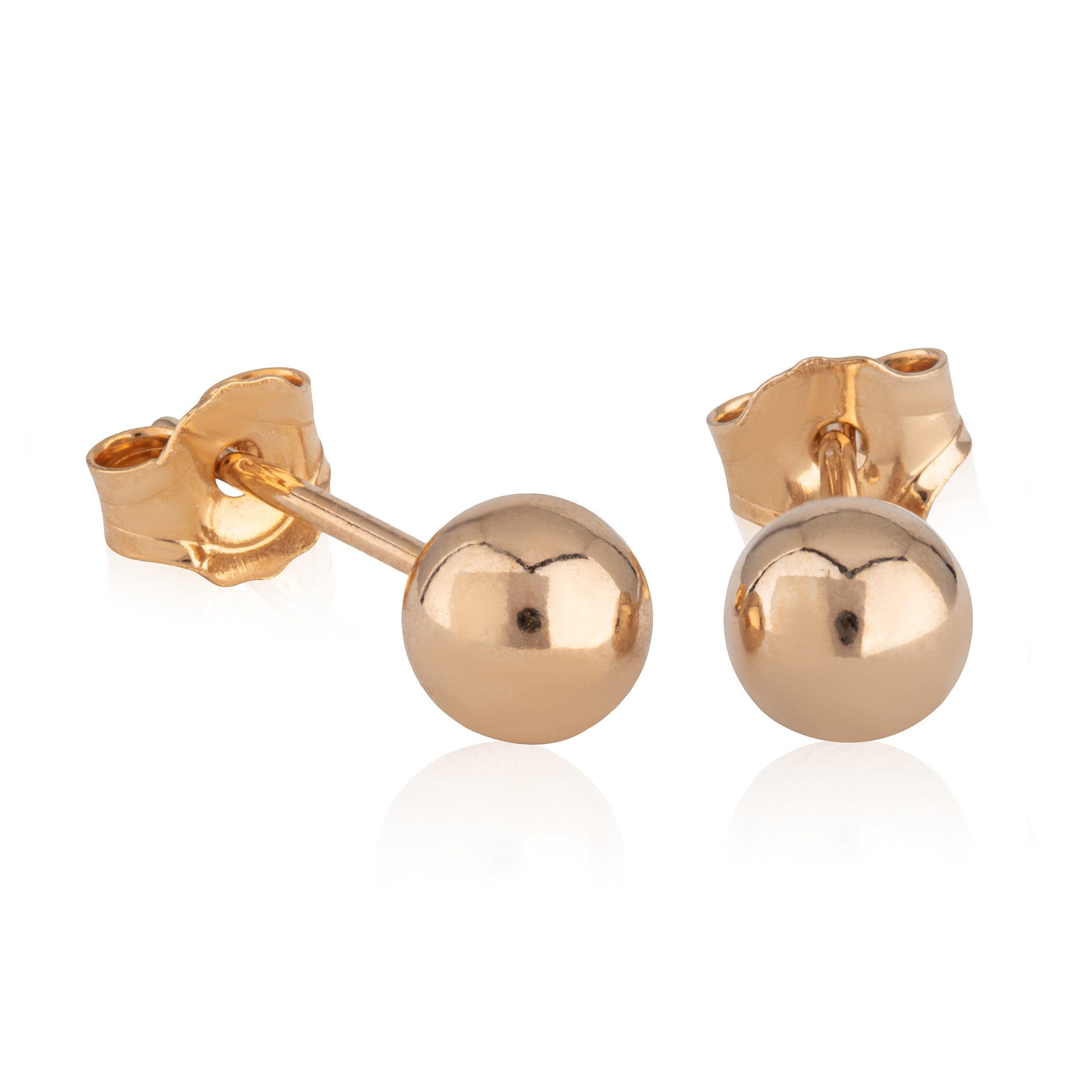 Paar Ohrstecker Paar Kugel Ohrstecker Vergoldet Kugelstecker Gold 5mm 5300