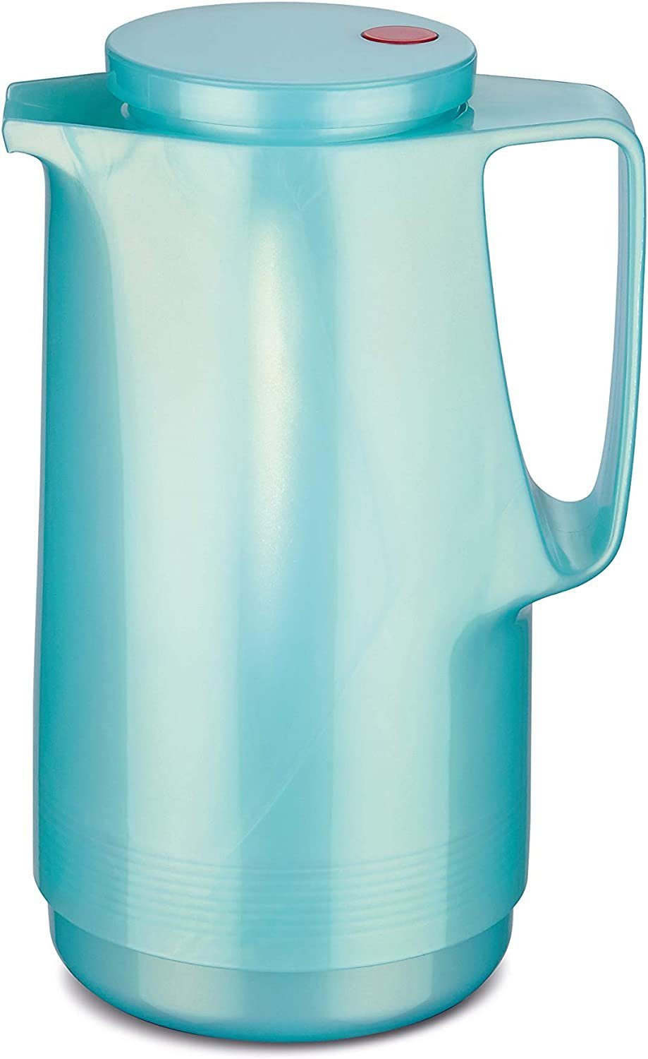 ROTPUNKT Isolierkanne 1,0 Liter Glaseinsatz I hochwertig I langlebig Ivoller Geschmack 760, 1 l, (shiny aquamarin), Glaskolben aus doppelwandigem Rosalin-Glas | Isolierkannen