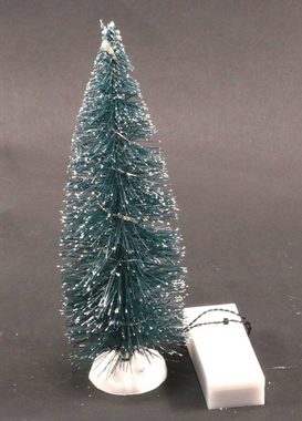 Koopman Künstlicher Weihnachtsbaum 2er Set Deko Schneetanne 22cm mit LED Lichterkette bunt warmweiß