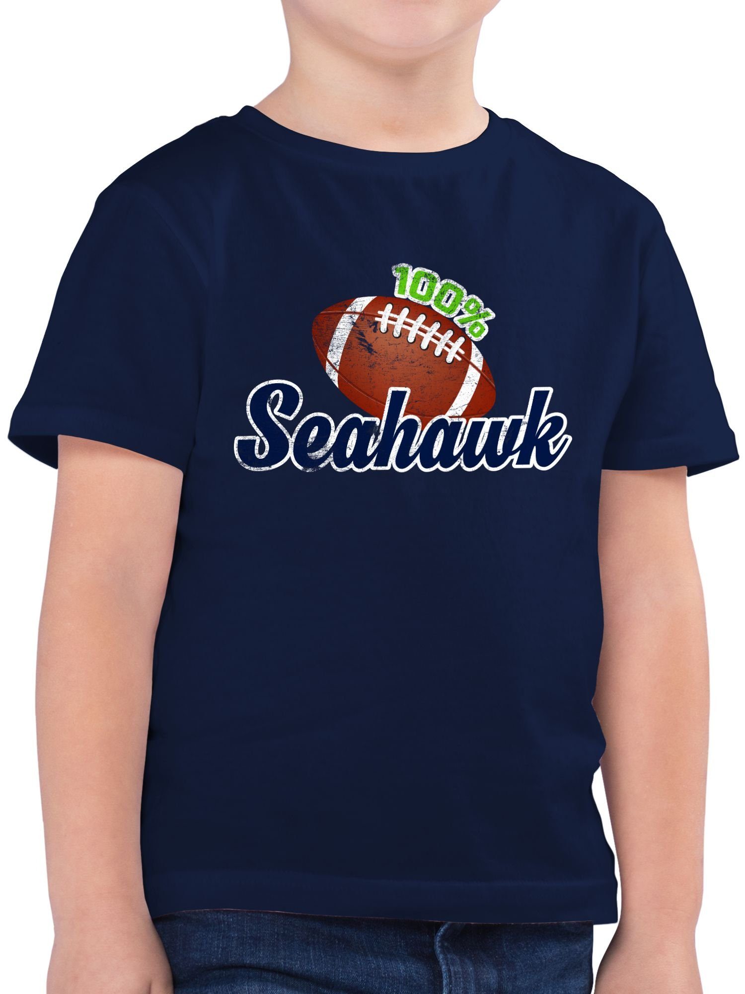 Shirtracer T-Shirt 100% Seahawk - Kinder Sport Kleidung - Jungen Kinder T-Shirt football t-shirt - kindershirt jungen kurzarm