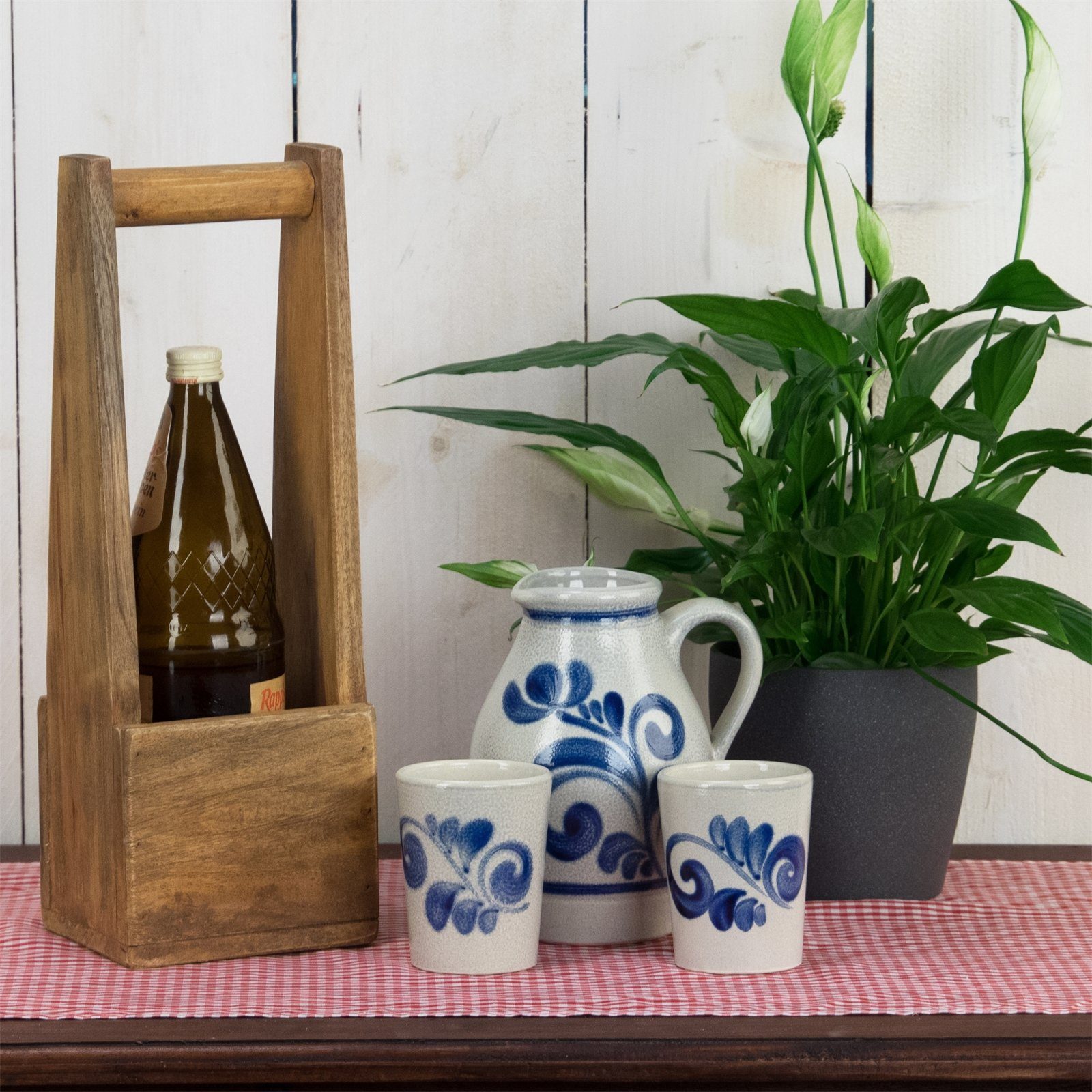CREEDWOOD Weinregal HOLZ FLASCHENHALTER "PORTE", für 1 Flasche, Altholz massiv, Flaschen