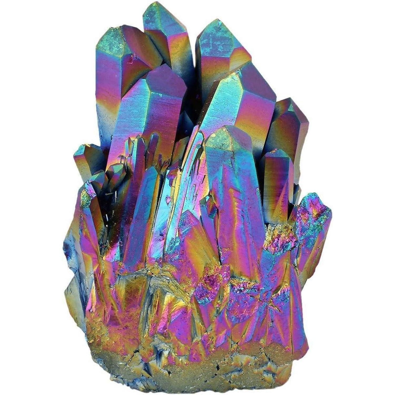 LuxusKollektion Mineralstein Natürlicher Bergkristall Titan Quarz Cluster Figur Deko 33-63 mm