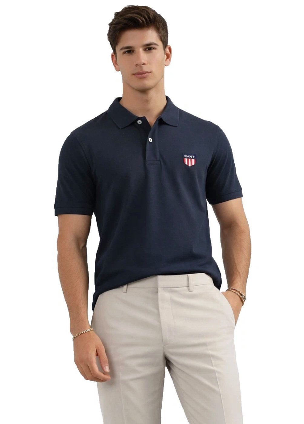 Gant Poloshirt Herren Retro Shield Pique Logo Regular Comfort Fit Retro Shi günstig online kaufen