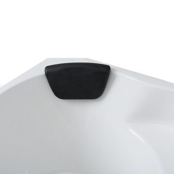 Basera® Badewanne Eck-Badewanne Formentera Links 160 x 90 cm, (Komplett-Set), mit LED und Kopfstütze