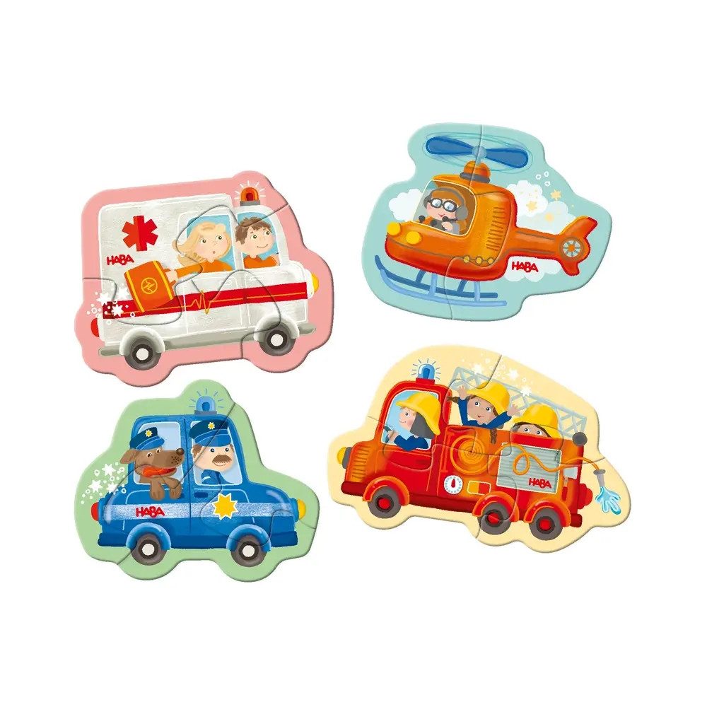 Haba Puzzle 4 Erste Puzzles - Einsatzfahrzeuge, Puzzleteile