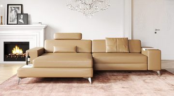 BULLHOFF Ecksofa Leder Ecksofa Eckcouch L-Form Designsofa LED Wohnlandschaft Leder Sofa Couch XXL grau schwarz »MÜNCHEN IV« von BULLHOFF, Made in Europe
