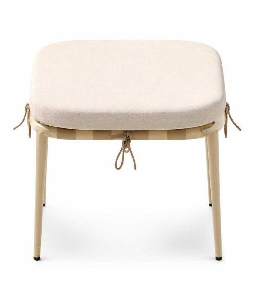 Xlmoebel Hocker Hocker Beige Polsterhocker mit Holzgestell Terrasse Garten (1 St., 1-tlg)