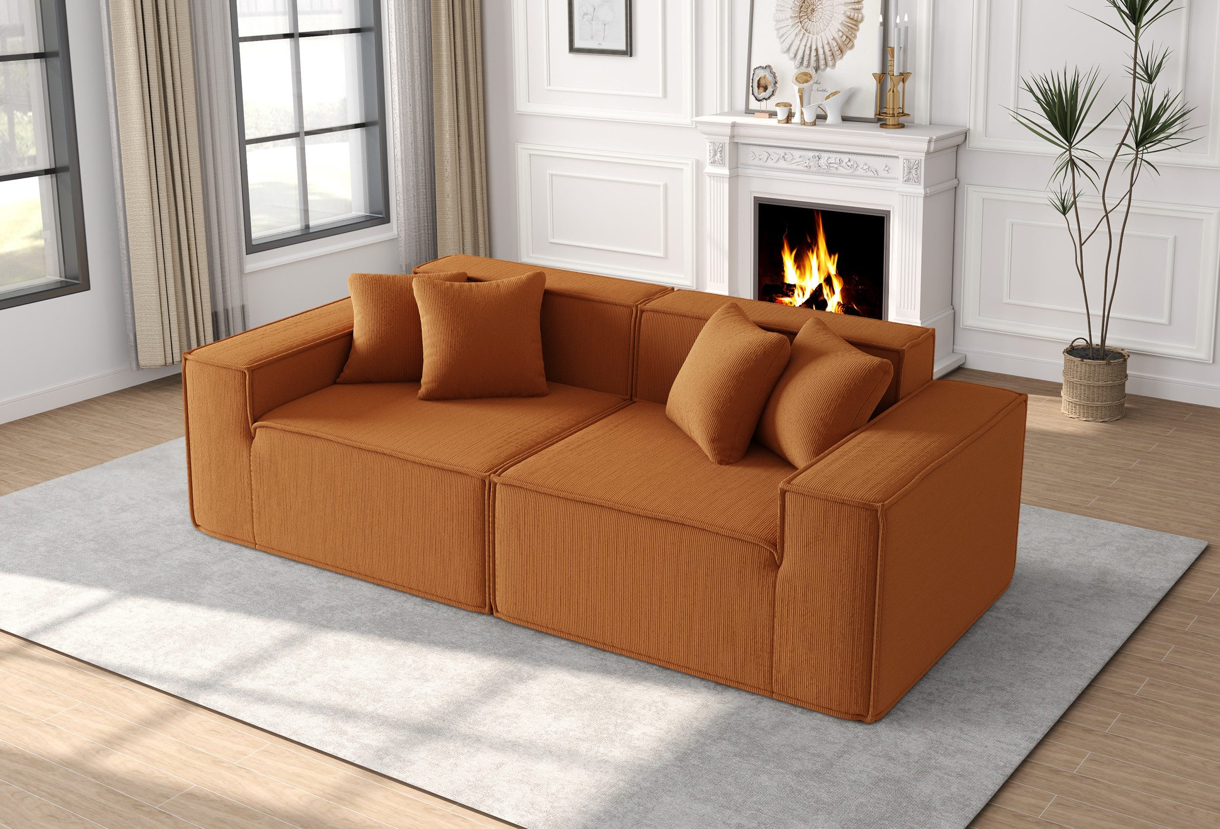 Fanttik 2-Sitzer Schaumstoff Sofa B/T/H: 200/90/65 günstig online kaufen