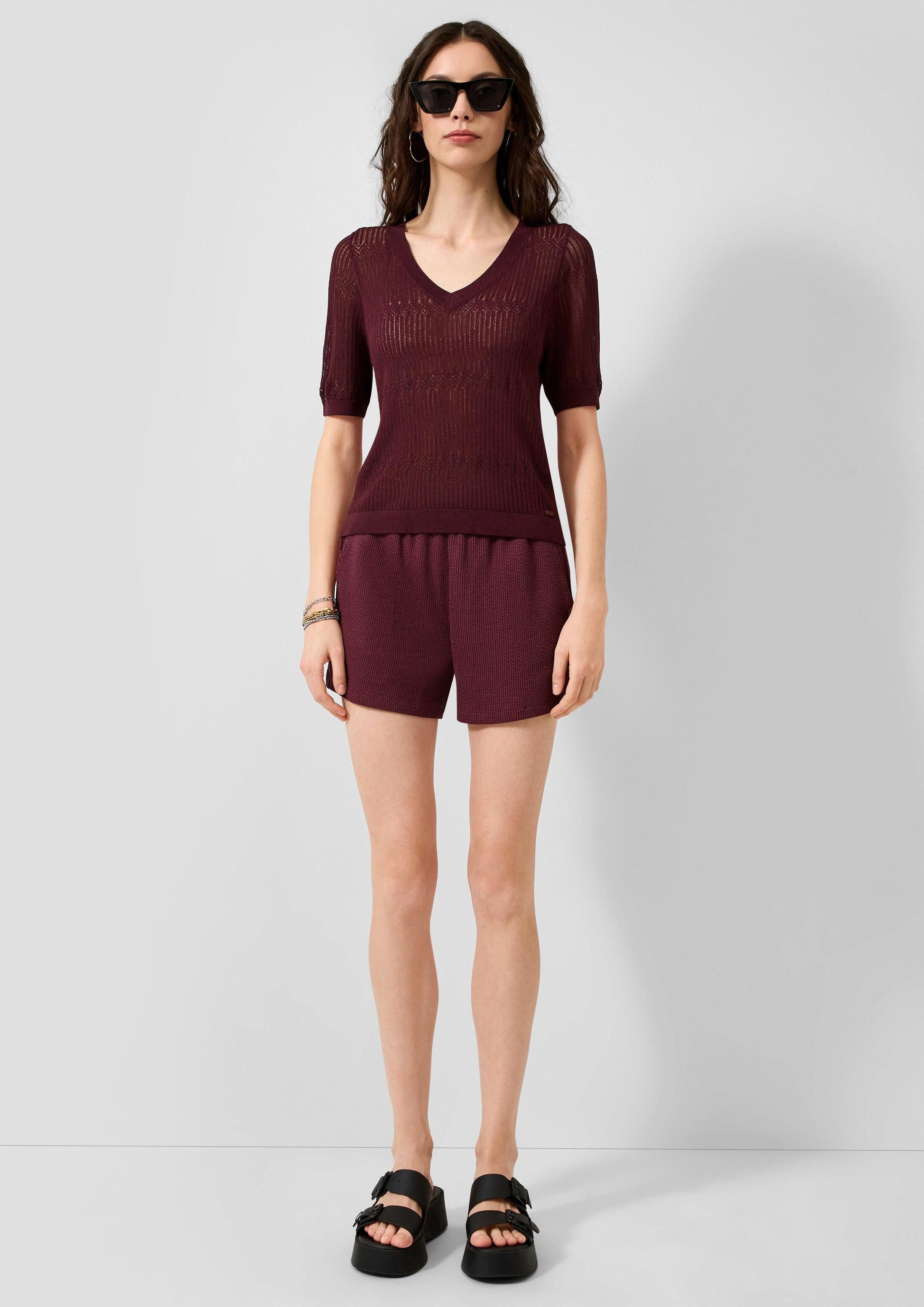 QS Shorts Hose Strukturierte Jerseyshorts
