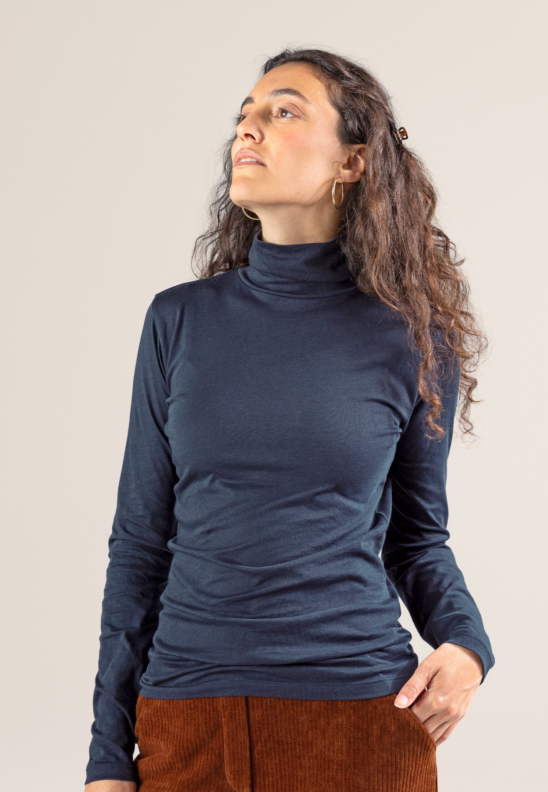 LIVING CRAFTS Rollkragenpullover NIA GOTS zertifiziert