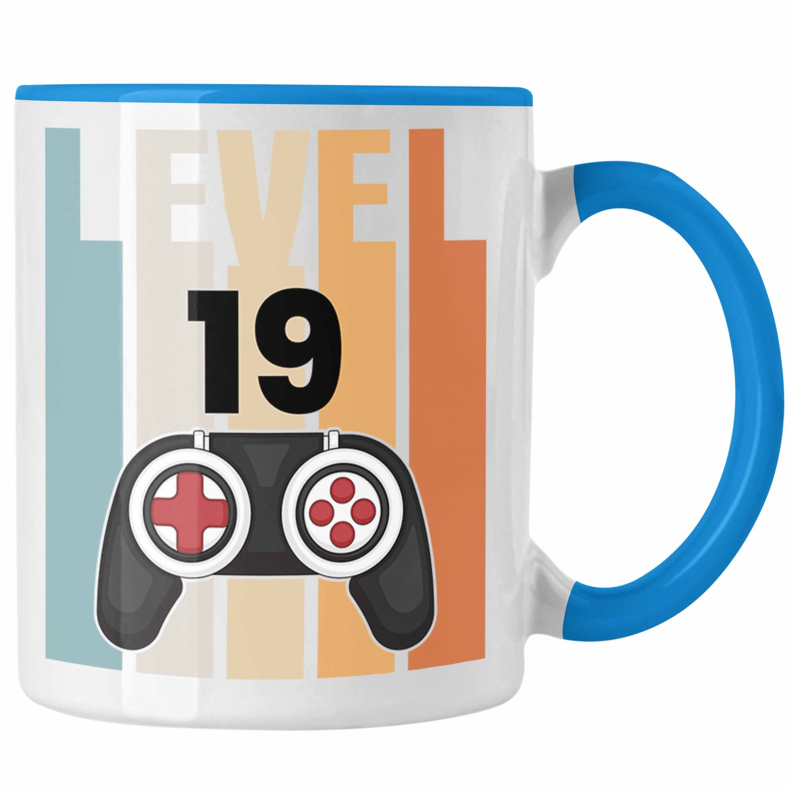 Trendation Tasse Trendation - 19. Geburtstag Tasse Gamer Jungs Jungen Geschenkidee zum Blau