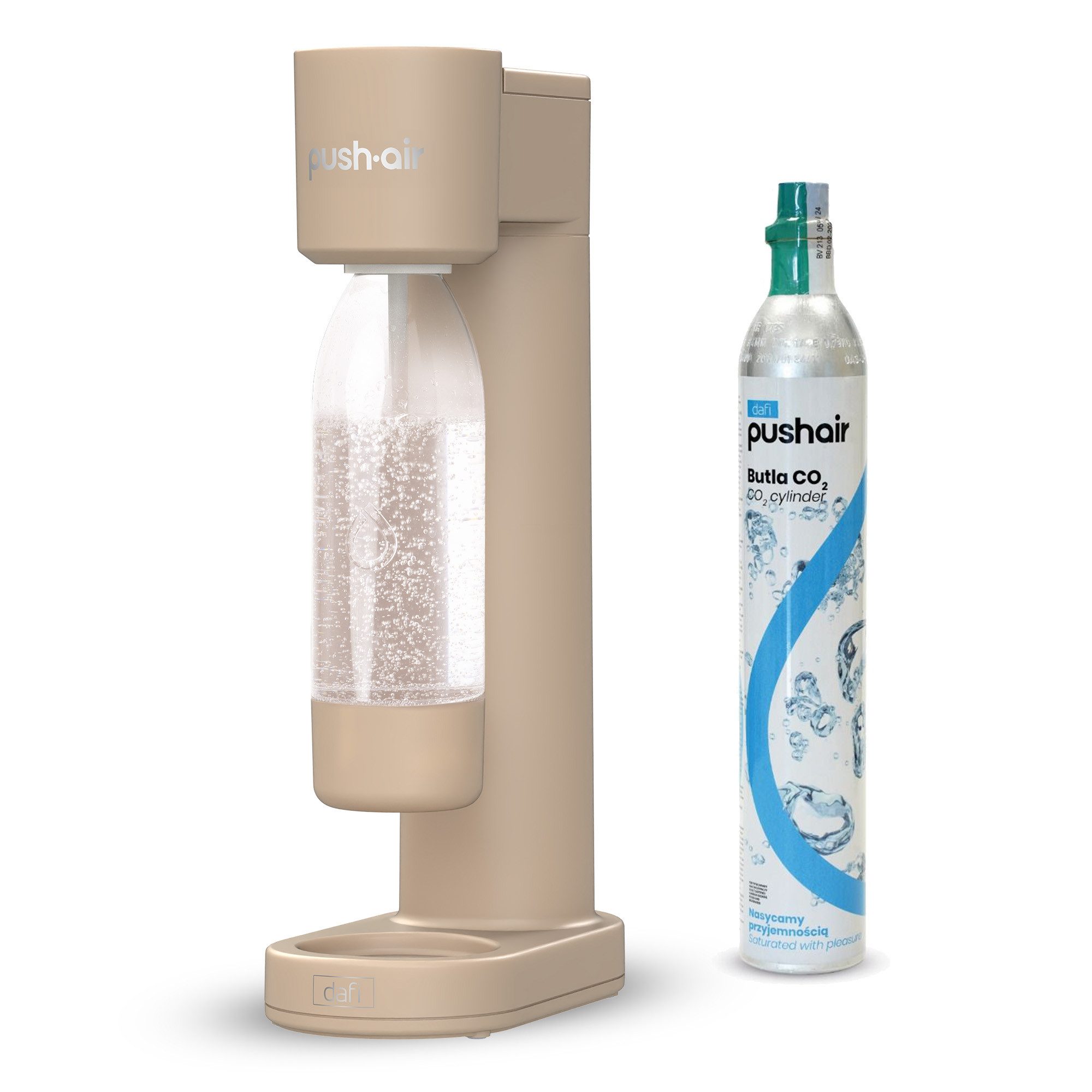 DAFI Wassersprudler DAFI Pushair inkl. 1 Co2 Zylinder und 0,7l Flasche