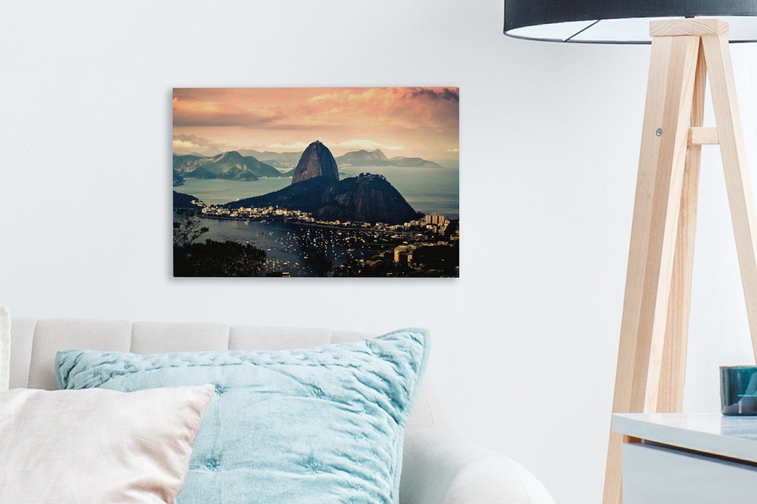 Aufhängefertig, Sugarloaf Luftaufnahme Mountain cm des Brasilien., Wanddeko, in Leinwandbild (1 OneMillionCanvasses® St), 30x20 Wandbild Leinwandbilder,