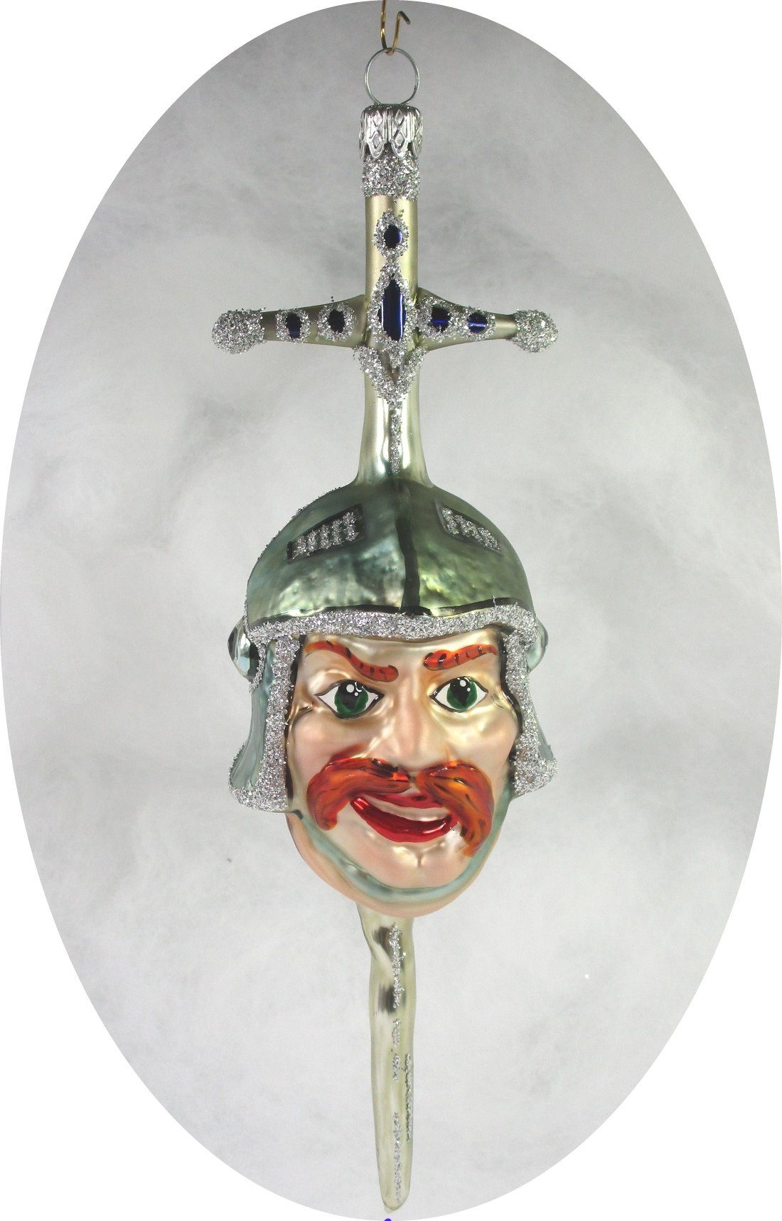 Nostalgie Christbaumschmuck Thüringen Christbaumschmuck "Ritter, Kopf mit Schwert " (1-tlg)