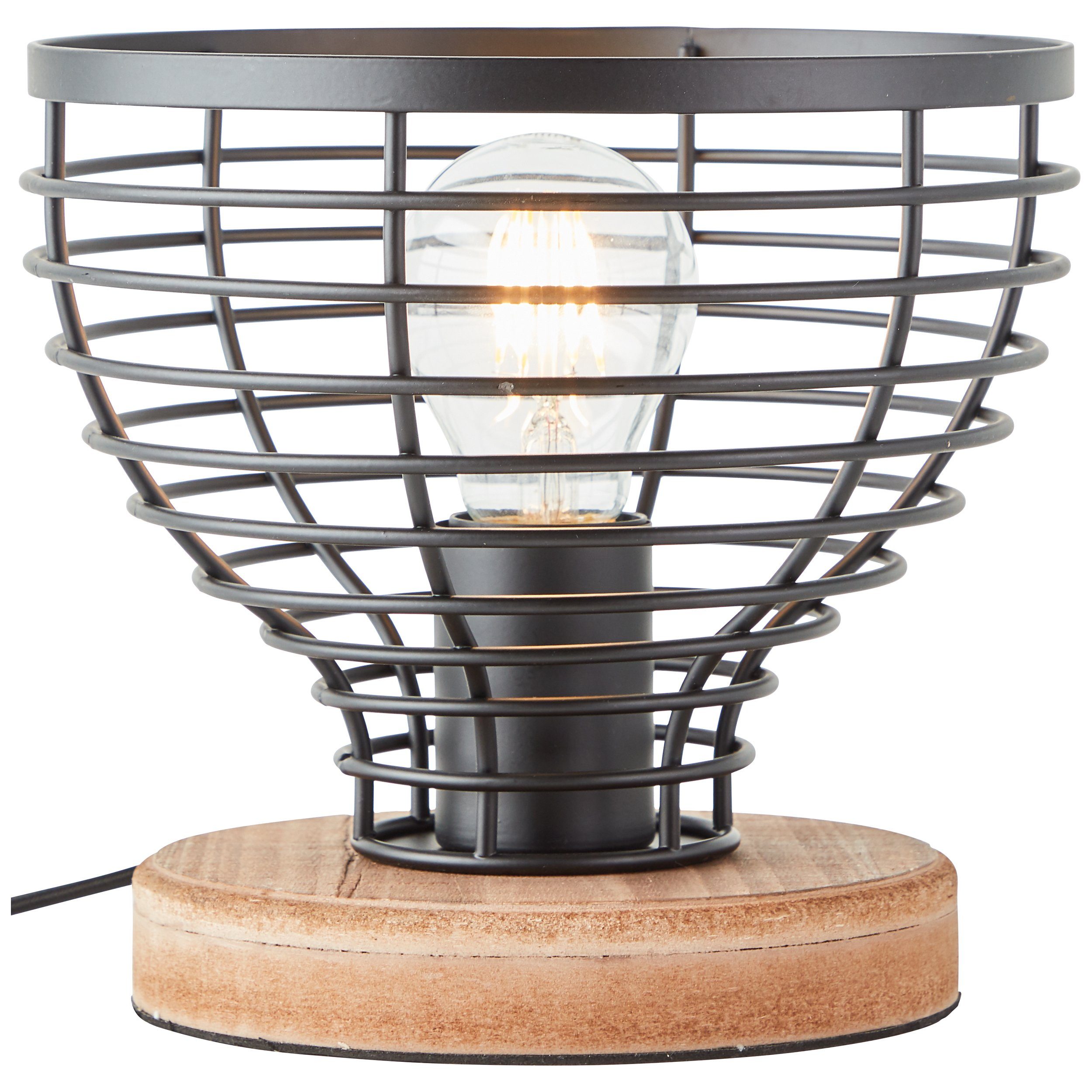 Lightbox Tischleuchte, ohne Leuchtmittel, Tischlampe, max. Metall/Holz Schalter, 20 W, cm Höhe, 19 52 cm, E27, Ø