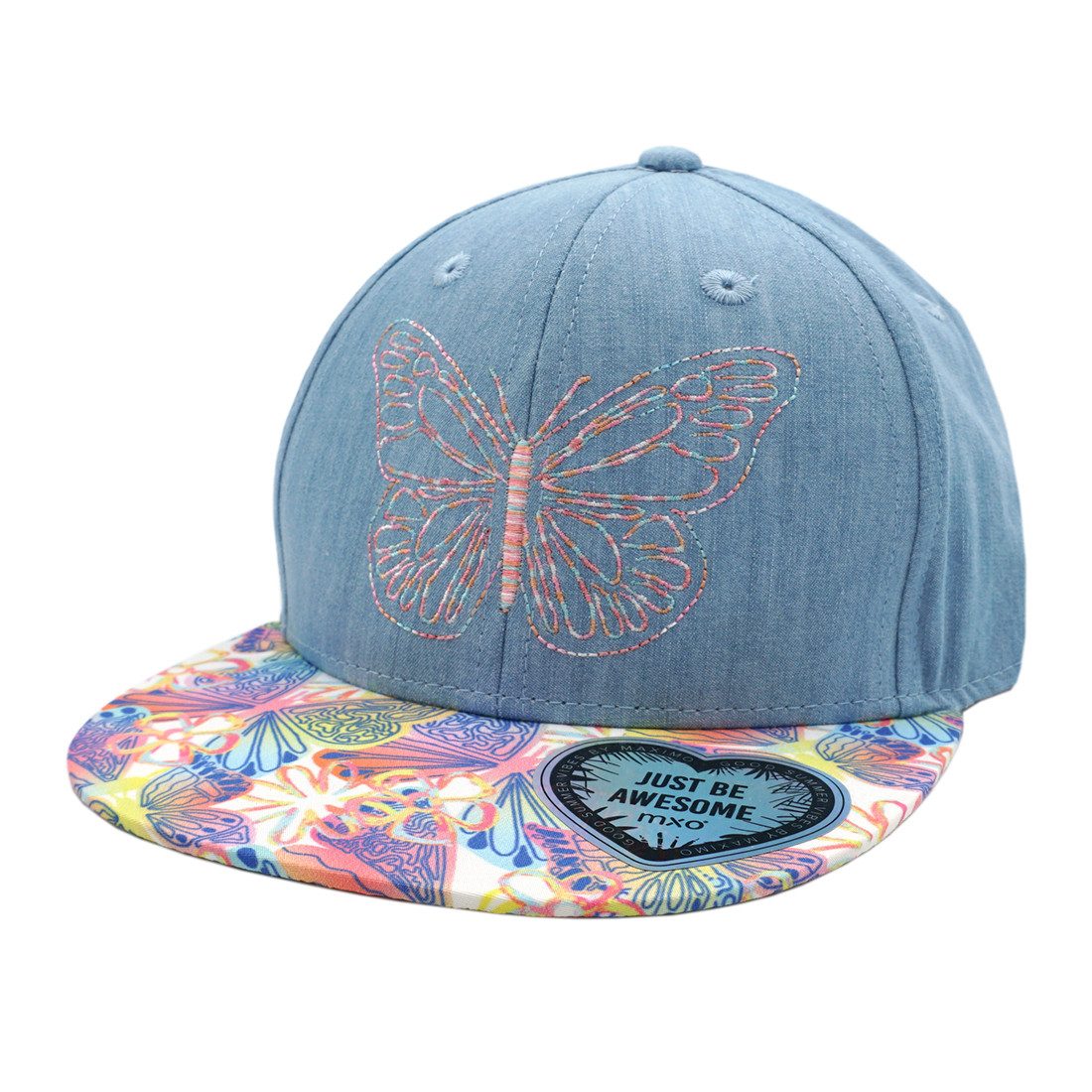 Flat Cap KIDS GIRL-Cap Schmetterling snap-back Verschluß
