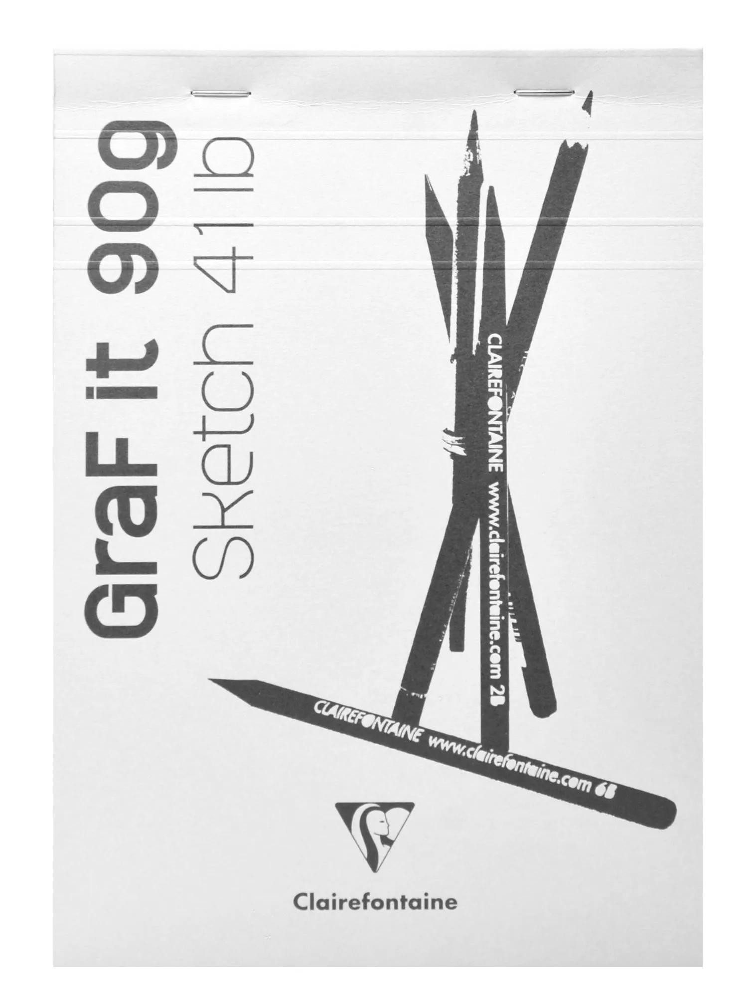 CLAIREFONTAINE Zeichenpapier 5x Skizzenblock GraF'it, DIN A6 10,5x14,8cm, 80 Blatt 96619C, Block