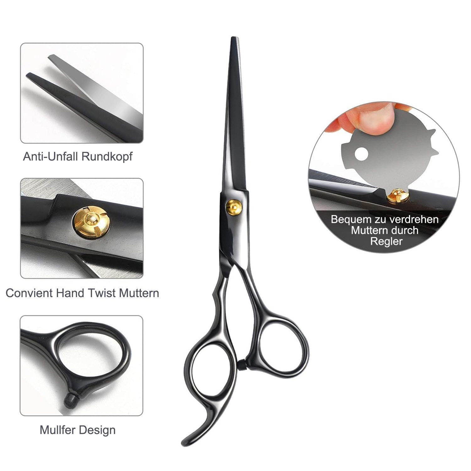 OSTWOLKE Haarschere 10er/13er Haarscheren-Set Friseurschere Haarschneideschere, (13-tlg), mit Friseurumhang