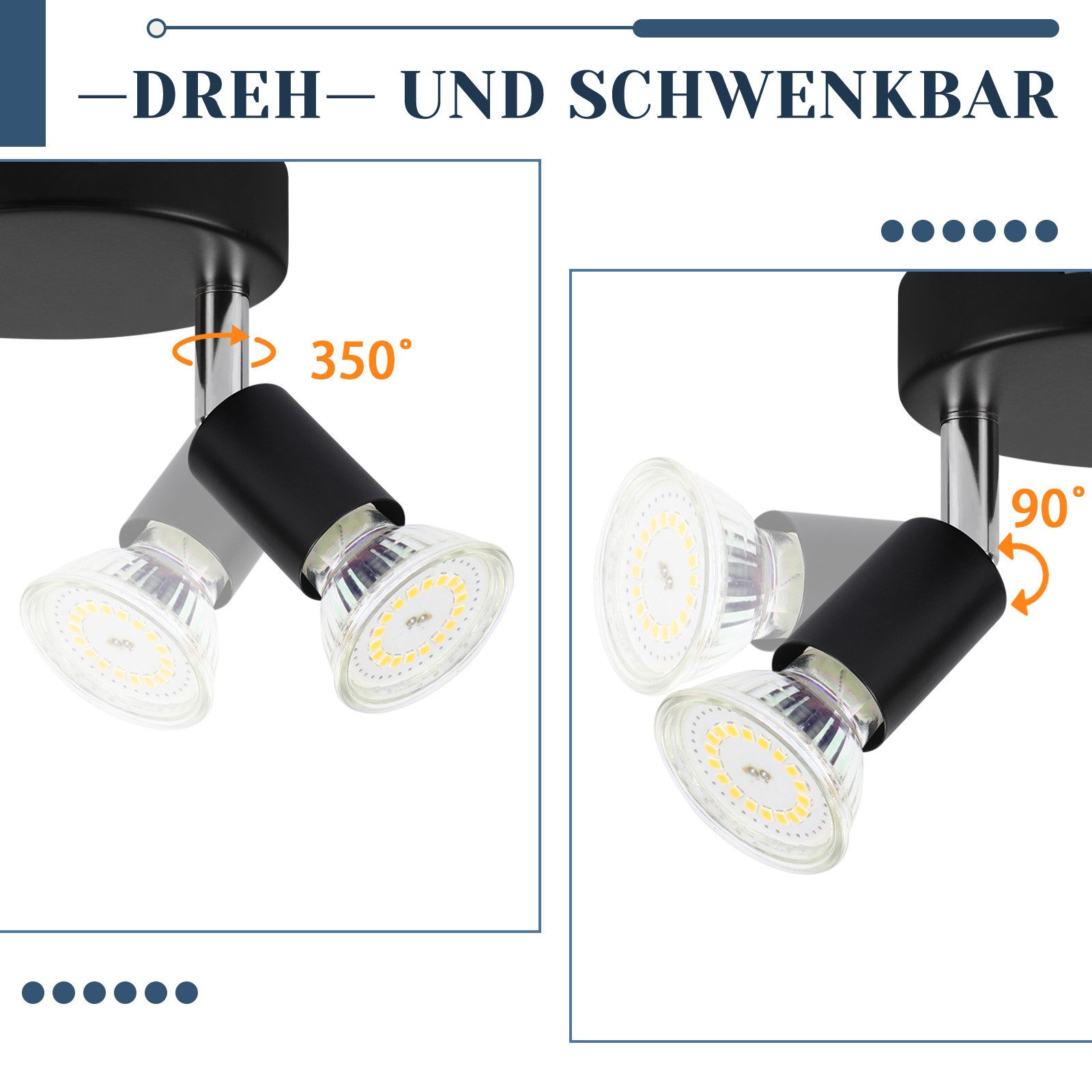 Nettlife Deckenstrahler Küchenlampe GU10 Rund Schlafzimmerlampe günstig online kaufen