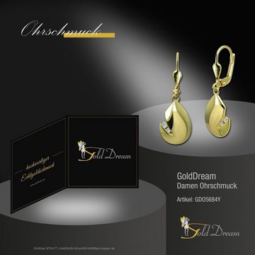 GoldDream Paar Ohrhänger GoldDream Ohrhänger Tropfen Zirkonia weiß (Ohrhänger), Damen Ohrhänger Tropfen aus 333 Gelbgold - 8 Karat, Farbe: gold, weiß