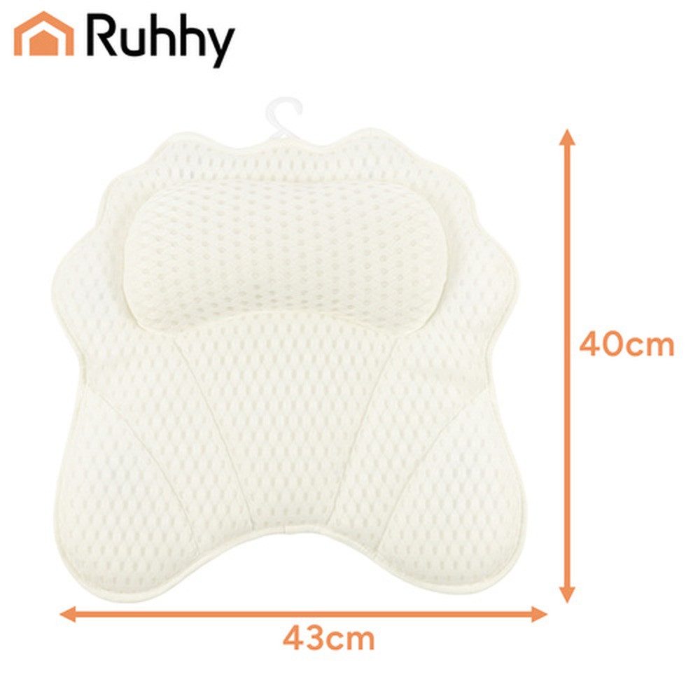 Ruhhy Badewannenkissen Entspannungs-Badekissen mit Saugnäpfen, Spar-Set, 1-tlg., Ergonomisch, Schnelltrocknendes Material mit optimaler Luftzirkulation